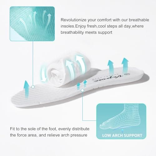 Vepose Women's 8003 Fashion Lace Up Comfortable Casual Tennis Sneakers,White,Size 9.5M US(CJY8003 whitepink 09.5) - Thumbnail 5