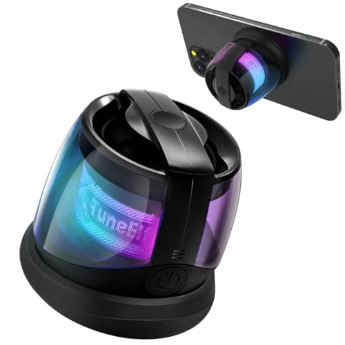 EDUPLINK Magnetic Bluetooth Speaker - 12 Super Strong Magnets for Golf Cart, Fridge & Gym, IPX5 Waterproof, 10H Playtime, TWS Pairing, 4 RGB Lights, 5W HD Bass Sound (Black) - Image 1