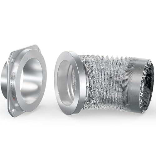 JEEVONY Magnetic Dryer Vent Coupling DV180 Airtight Seal Dryer Vent Connector Kit Easy to Clean Quick Connector Including a 2.6ft 4" Duct and two Clamps - Image 1