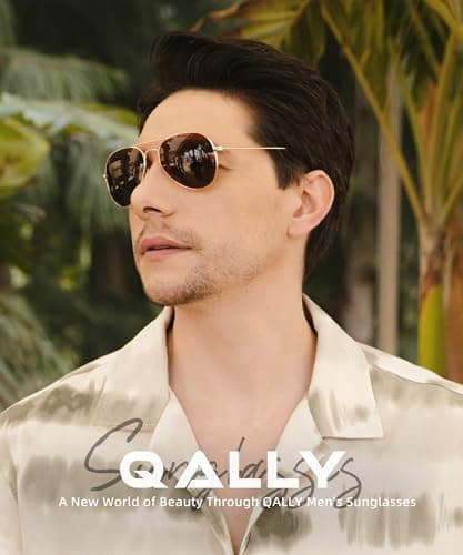 QALLY Aviator Sunglasses Polarized Sun-Glasses: Aviators Sunglasses for Men Women with UV Protection for Driving - Thumbnail 2