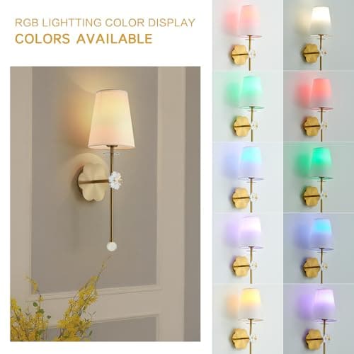 MHSNL Battery Operated Wall Sconces,Crystal Plum Blossom Decor Rechargeable Wall Lights Set of 2 with Detachable and Remote Cordless Wall Sconce Indoor for Bedroom Living Room Hallway Stairs Gold - Thumbnail 4