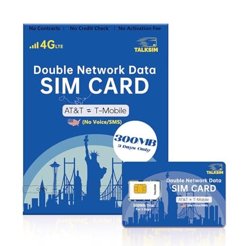 Prepaid 5G/4G LTE Data SIM Card Support AT&T, T-Mobile Network, USA Data Only SIM Card for Unlocked Security Cameras/Smart Phone/Tablet/Mobile WiFi Hotspot/Smart Watch, No Contract - Image 1