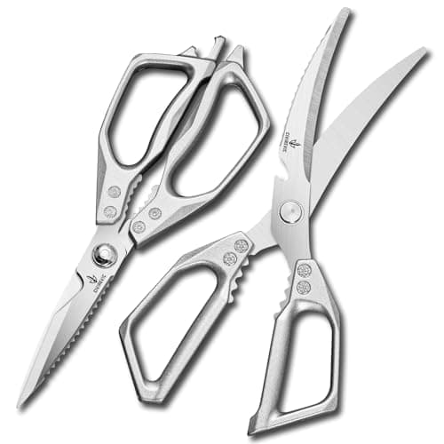 Kitchen Scissors Set of 2, Stainless Steel Kitchen Shears for Everyday Food Prep, Poultry & Meat Cutting, Dual Purpose Cooking Scissors with Comfortable Grip, Dishwasher Safe - Image 1
