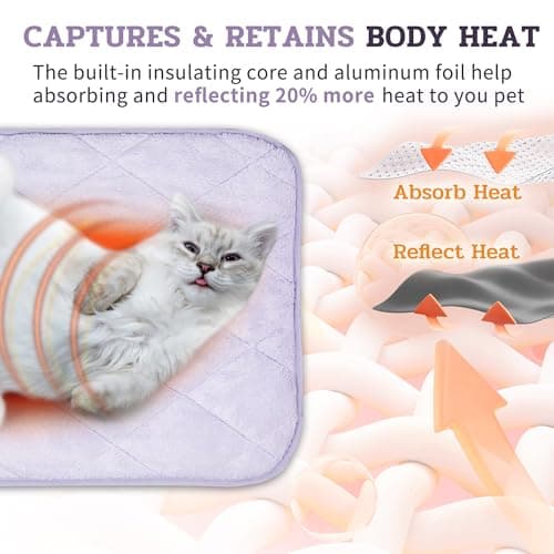 NWK Fluffy Self Warming Cat Mat, Cat Blanket, Thermal Dog Mat, Washable, Non-Slip Bottom for Sofa & Crate & Kennel & Car Seat (Purple, Large (35'' X 23'' X 0.4'')) - Thumbnail 4