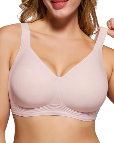 As Fairy Wireless Bras for Women with Support and Lift Full Coverage Seamless Bra Plus Size Comfort Everyday Bra(Pink 36B) - Image 1