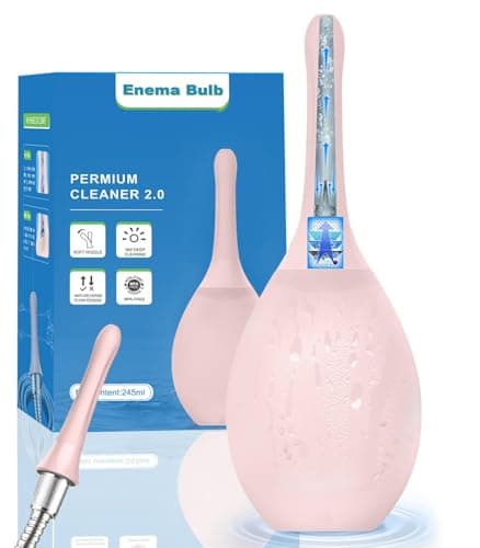 Enemas Anal Douches for Men Women - Enema Bulb with Soft Silicone Nozzles,Anti Backflow Shower Douche Enema Kit,Feminine Care Shower Enema Douche Kit Cleaner Flusher,Shower Tube Connectable,Pink - Image 1