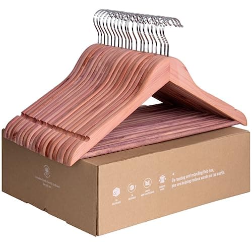StorageWorks Cedar Wood Clothes Hanger 20 Pack, Wooden Coat Hangers for Shirts, Jackets, Pants, Suits, Sweaters - Image 1