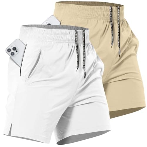 Lempue 2 Pack Mens Athletic Workout Shorts 7 Inch Quick Dry Gym Shorts with Pockets, Sports Tennis Running Shorts for Men - Image 1