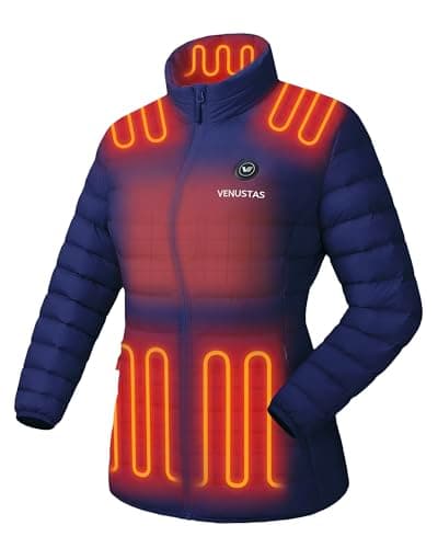 Venustas Women's Lightweight Heated Jacket with Battery, 6-Zone Electric Puffer Winter Coat for Outdoor Camping Hiking - Image 1