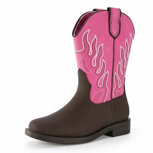 PATPAT Girls Boys Cowboy Boots, Glow in the Dark Cowgirl Cowboy Boots for Toddler Little Big Kid - Image 1