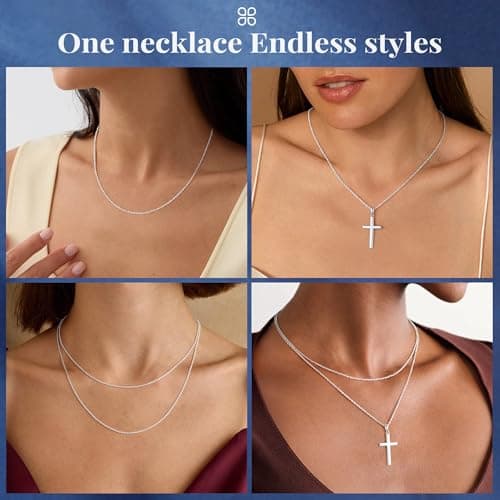 IEFWELL Silver Rope Chain Necklace for Women - 1.5mm Sterling Silver Twisted Rope Chains, Hypoallergenic Soft Sturdy Necklace, 16 Inch Jewelry Gifts for Women Men - Thumbnail 5