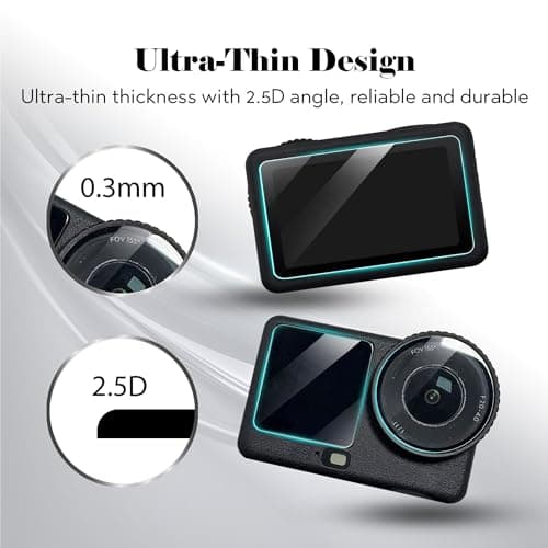 Screen Protector for DJI Osmo Action 6 Accessories(2 Sets),Lens Protector&Screen Protector for DJI Action 6 Accessories with Auxiliary Suction Cup,9H Hardness Tempered Glass, Ultra HD,Easy Installation - Thumbnail 5