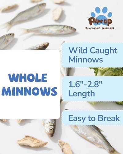 PAWUP Freeze Dried Minnows Dogs Treats – 100% Raw Single-Ingredient Pet Fish Snacks – Rich in Omega-3, Grain-Free – Healthy Training Rewards & Meal Toppers, 2.8 oz - Thumbnail 6