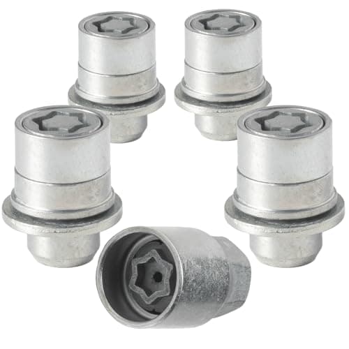 Farad AG5/E Galvanized Silver Lug Nut Wheel-Locks Kit Suitable for Land Rover Range Rover (M14 X 1.5 Thread Size) - Set of 4 Lug Nuts + 1 Key