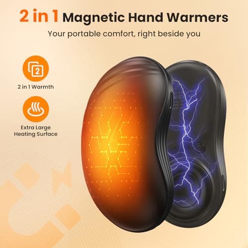 Hand Warmers Rechargeable, Electric Hand Warmers with Fidget Spinner, 2 Pack 6000mAh Reusable Charging Handwarmers, Magnetic Pocket Heater Gifts for Women, Men, Outdoor, Hunting, Fishing, Golf Camping - Thumbnail 2