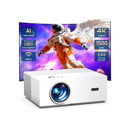 [Auto Focus & High Brightness] Outdoor Projector with WiFi and Bluetooth, Native 1080P Movie Projector, 4K Support, 1500ANSI Auto Keystone, Projector Compatible with iOS/Android/Tv Stick - Image 1