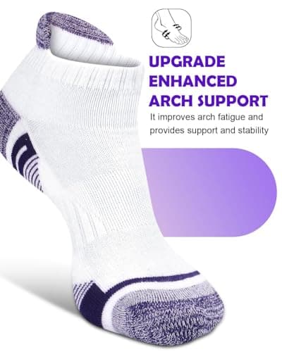Etmdoeve Womens Athletic Running Socks Cushioned Anti-Blister Comfort Ankle Socks (5 Pairs) - Thumbnail 3