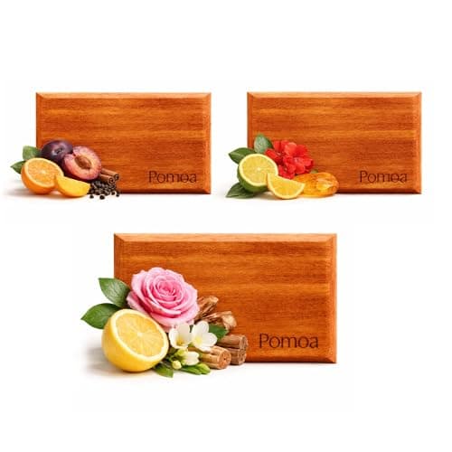 POMOA Alder Wood Car Freshener 3-Pack, Sun Visor Clips Included