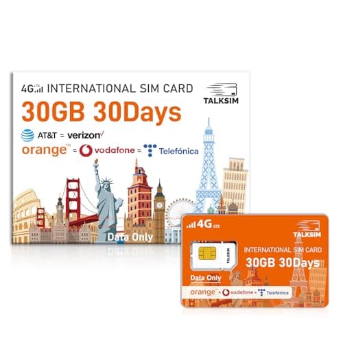 International Data SIM Card 30GB 30Days, 5G/4G LTE Coverage in USA and 49 Countries |UK, Europe, Asia, Oceania Prepaid Travel Data Only SIM for Portable WiFi Mobile Hotspot, Tablet, No Contract - Image 1