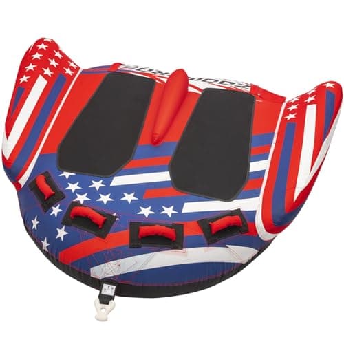 ZOOMBROS Towable Tubes for Boating 2 Person, Water Tubes for Boats to Pull, Safety Inflatable Boat Tubes and Towables, Water Sport Towables with Drainage, Quick Connector and Wings - Image 1