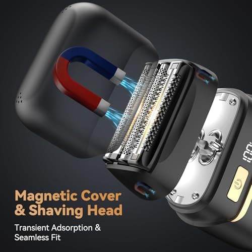 Electric Razor for Men, Advanced Foil Shaver with 4 Floating Blades(2 Foils + 2 Trimmers), Close Shave Without Tugging, Travel Electric Razor for Teenagers, Men & Fathers - Thumbnail 5