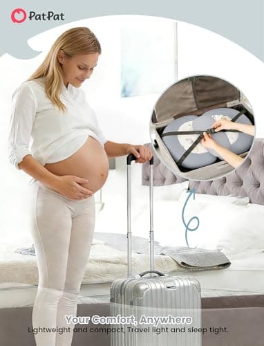 PATPAT Pregnancy Pillow for Sleeping, Maternity Pillow with Removable Cooling Cover, Support for Back, Belly and Hips, Portable Travel Wedge Pillow for Pregnant Women with Adjustable Small Pillow - Thumbnail 4