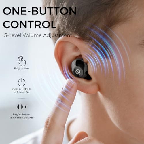 Rechargeable OTC Hearing Aids, Wireless with Noise Reduction, Invisible and Comfortable Design, 30+ Hours per Charge, Up to 80 Hours with Case, Easy One-Button Control for Clear Conversations - Black - Thumbnail 4