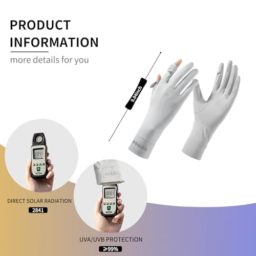 apaepr Ice Silk Sunscreen Gloves UV Protection Mittens Non-Slip Touch Screen Driving Gloves for Cycling Riding Golfing Hiking (Beige, One Size) - Thumbnail 6