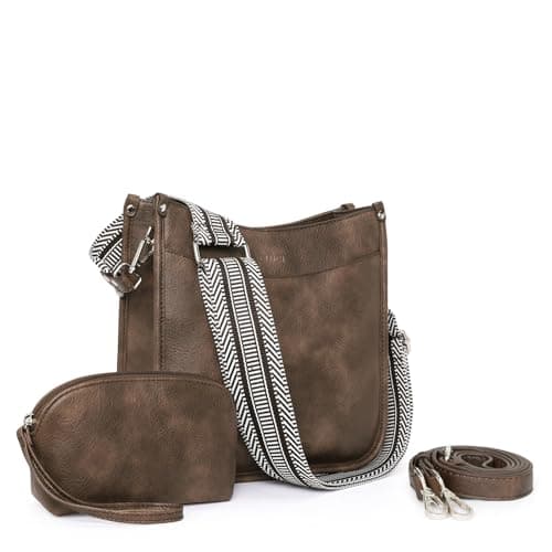 CLUCI Crossbody Bag Purse for Women 2Pcs Leather Hobo Handbag Wallet Set With 2Adjustable Guitar Strap Shoulder Handbag - Image 1