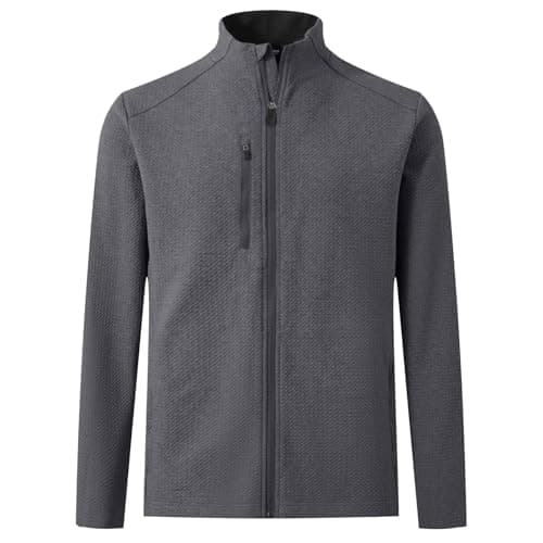 M MAELREG Mens Casual Jacket Performance Stand Collar Long Sleeve Sweater Insulated Jacket Texture Warm Winter Coat - Image 1