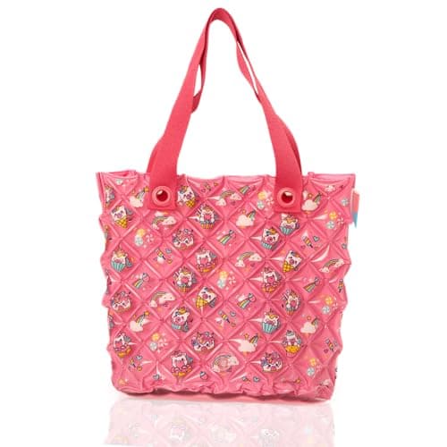 InflatDecor Bubble Beach Bag for Girls – Waterproof Inflatable PVC Tote Bag for Kids Toddler Purse Gift Pink Little Girl Purse Birthday Gift Large Beach Bag for Toys Towels Swimsuit - Image 1