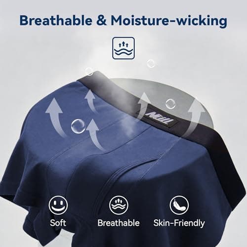 Nullktie Men‘s Ultra Soft Trunks with Fly, Modal Microfiber Underwear, Moisture Wicking Boxer Briefs Short Leg, 4 Pack - Thumbnail 4