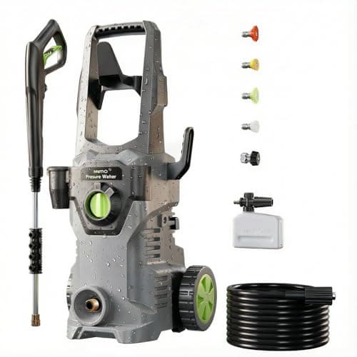 Pressure Washer, Etoolab Portable Power Washers, 4 Quick Connect Nozzles, High Pressure Cleaning Machine for Car Wash Fence Driveway Patio Washing (Grey) - Image 1
