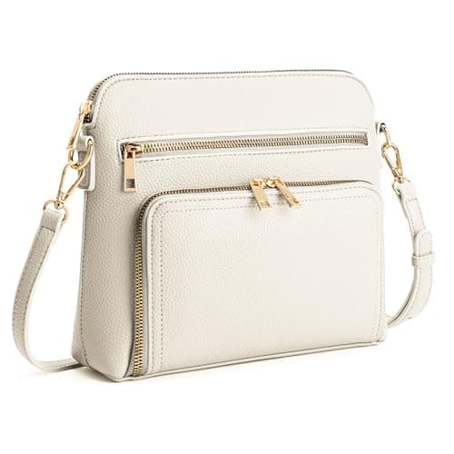 Goinsound Crossbody Purse with Built in Wallet White Purses for Women Rfid Crossbody Bag - Image 1