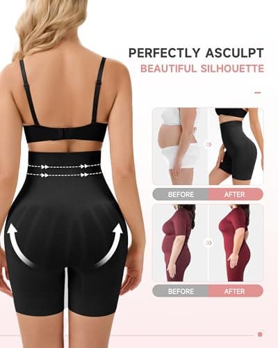 FVACPJ Shapewear Tummy Control Shorts - High Waisted Shapewear Underwear Body Shaper Butt Lifting Shorts Under Dresses - Thumbnail 4