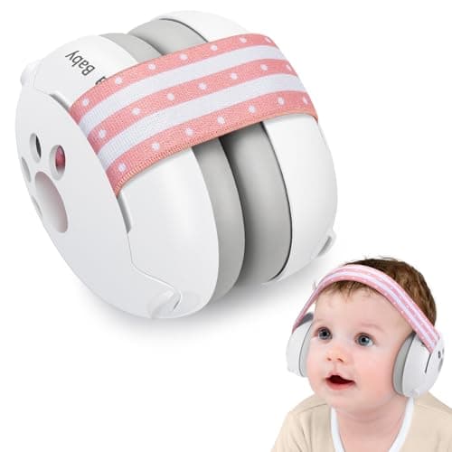 Laudexua Baby Ear Protection, Noise Cancelling Headphones for Babies and Toddlers Up to 36 Months, Comfortable Infant Ear Muffs for Effectively Hearing Protection and Help Sleep (Pink) - Image 1