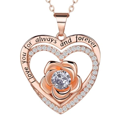 JIACHARMED Jewelry for Women Wife Infinity Rose Heart Birthstone I Love You Necklace Anniversary Women Necklaces for Her Wife Birthday Gift Ideas, Birthday Present for Girlfriend Mom Daughter,June - Image 1