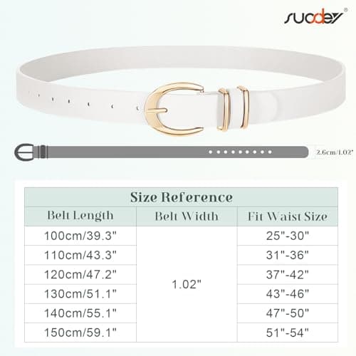 SUOSDEY Women Leather Belts for Jeans Pants Dresses Skinny Leather Belts with Gold Buckle - Thumbnail 6