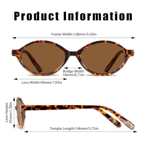 GRFISIA Retro Oval Sunglasses for Women Trendy Vintage 90s Y2K Designer Sun Glasses UV400 Protection - Thumbnail 5