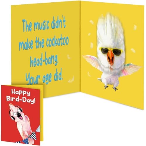 mountova Funny Musical Birthday Card with Sound & Motion – Loud Parrot Birthday Card with Birthday Shout & Bobbing Motion, Hilarious Gift for Women, Men, Friends & Coworkers - Image 1
