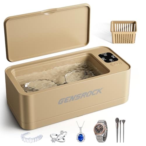 GENGROCK Ultrasonic Jewelry Cleaner, 48KHz Portable Ultrasonic Cleaner, Glasses, Jewelry, Rings, Earrings, Dentures, Triple Cleaning Mode, 360ML ABS Food Grade Eco-Friendly Plastic Tank(Rose Gold) - Image 1