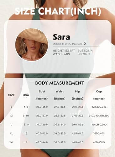 Herseas One Piece Swim Suits 2026 Racerback Conservative Ribbed Swimwear Slimming Ruched Bathing Suit Shapewear Swimsuits Summer Swimming Clothes Large - Thumbnail 6