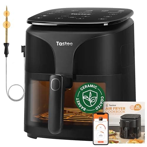 Tastee Ceramic Air Fryer, 8-in-1 Compact 5.5QT AirFryers, 450°F Digital Airfryer Dehydrator with Smart Probe, 24 Presets One-touch Cooking, In-app Recipes with Window, Dishwasher-safe & Non-stick - Image 1