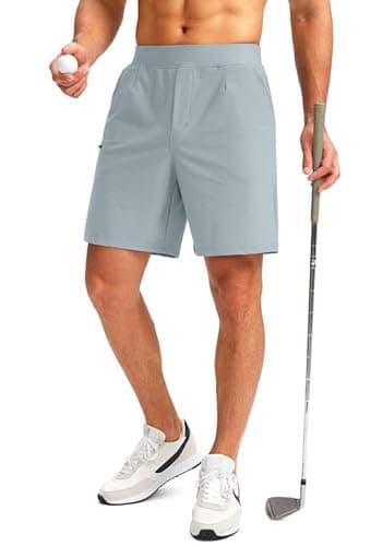 Viodia Men's 7" Golf Shorts with 5 Pockets Elastic Waist Dry Fit Stretch Lightweight Shorts for Men Hiking Casual Athletic - Thumbnail 3