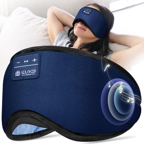LOVE EYE Sleep Headphones Bluetooth 5.4 Sleeping Eye Mask Wireless Music Earphones with HD Speakers for Side Sleepers Total Blackout Cotton Mask for Travel, Home, Office, Unique Gifts - Image 1