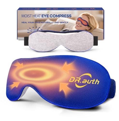 Heated Eye Mask - Microwave Hot/Warm Compress for Dry Eyes, Stye, Chalazion, Blepharitis & MGD Relief, Reusable Moist Heat Therapy Pad, Washable Cover, Ergonomic Fit, Adjustable Strap, Comfort Blue - Image 1