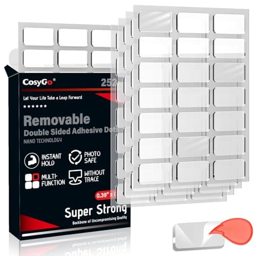 Cosygo Large Mounting Putty No Trace, Museum Double Sided Tape Glue Adhesive Dots Clear Sticky Tack, Non-Toxic Picture Hanging Adhesive, 0.39 x 0.78 in (252 Pcs) - Image 1