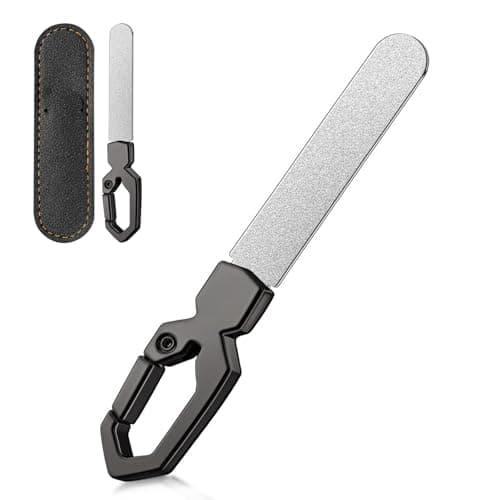 Metal Nail File Keychain Stainless Steel Double-Sided, Fingernail & Toenail Grooming Tool for Men & Women, Durable Portable File with Fine Grit for Home & Travel (Gray) - Image 1