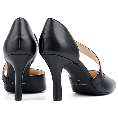 JENN ARDOR Women's Black Closed Toe Heels for Women 3 inch Stilettos Professional D'Orsay Pumps Sexy Ankle Strap Pointed Wedding Bride Evening Party Office Ladies Dress Shoes High Heels size 9 - Thumbnail 5