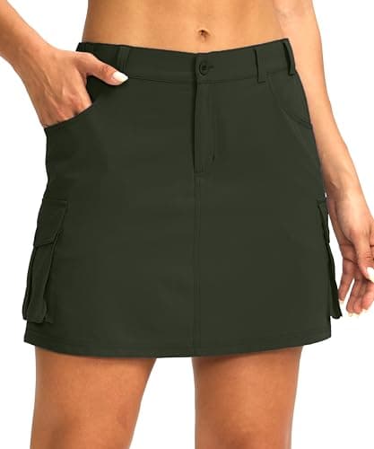 Women's Skort Cargo Skirt Golf Skirts 5 Pockets Lightweight Tennis Athletic Skirt for Summer Casual Hiking, Army Green, Small - Image 1